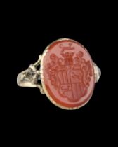 Gold and carnelian signet ring. Germany, 18th century.