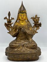 Beautiful Tibetan Buddha in Gilt Bronze, Tibet , Chinese school of late 18th century