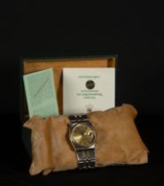 Elegant Rolex in steel and Oysterquartz gold, 1980s, with box, papers and original warranty
