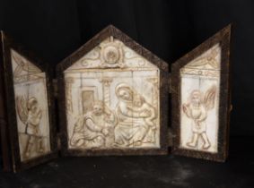 Bone triptych with Birth of Christ, 19th century or earlier