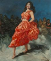 F. Rodríguez S. (signed), Gypsy dancing, Alicante school, 19th - 20th centuries