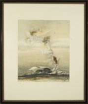 Surrealist Dream, hand-signed and serialized etching lithograph, Eduardo Naranjo, New York series, 2