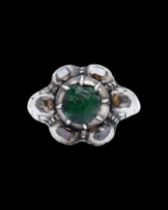 Baroque diamond and emerald ring. Spanish, late 17th century.