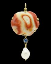 Agate intaglio pendant with Cupid. Italian, early 17th century.