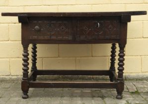 Oak kitchen table, 17th century