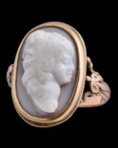 Fine hardstone Gryllus cameo ring. Italian, late 18th - early 19th century.