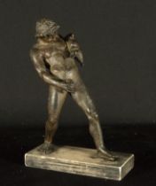 Following classical Roman models, Bacchus in Bronze, Italian Grand Tour 19th century