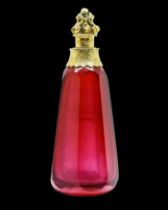 Ruby Glass Bottle Mounted On Vermeil. German, 19th Century.