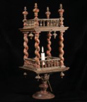 Red wood lacquered lantern, Venice, 17th century