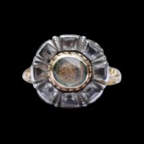 Stuart crystal cluster ring. English, early 18th century.