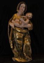 Important Polychrome Virgin with the Child of the Ball, 16th century