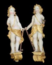 Circle of Martin Zürn, Pair of limewood putti. Southern Germany, 17th century.