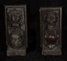 Pair of Gothic corbels, 15th century