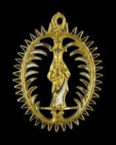 Enamelled brass pendant with the Inmaculate Conception. Spanish, circa 1600.