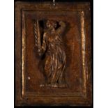 Interesting Tabernacle door type relief in wood in its color, Northern Castile, 15th - 16th century,
