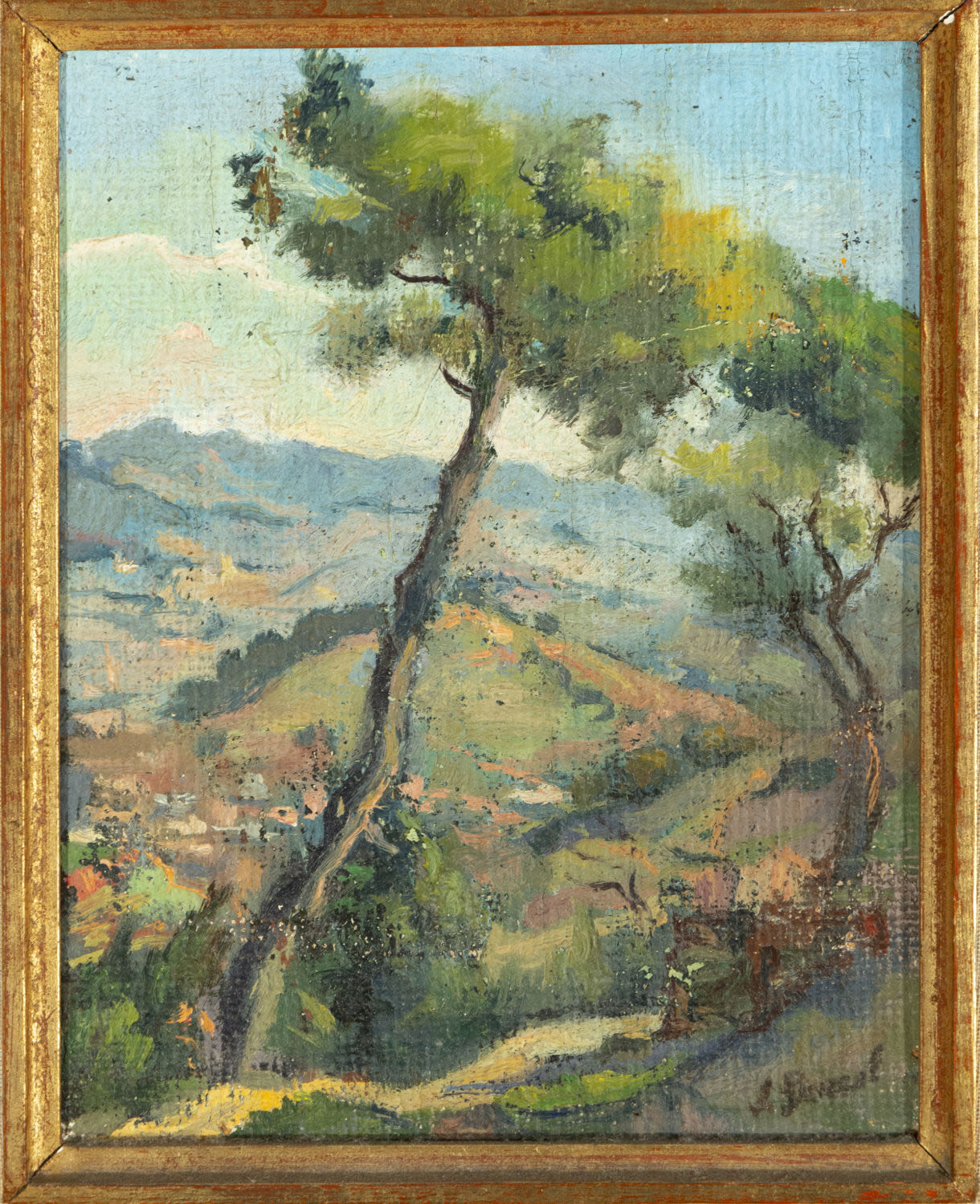 Landscape on panel, F. Querol, 19th century Catalan school - Image 2 of 5