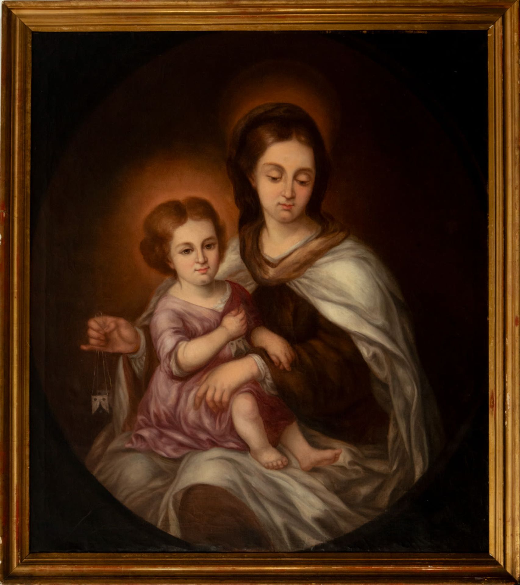 Virgin of Carmen with baby Jesus, Spanish school, 19th century