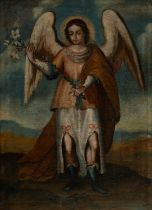 Archangel Saint Gabriel - Caribbean colonial school of New Granada of the 18th century