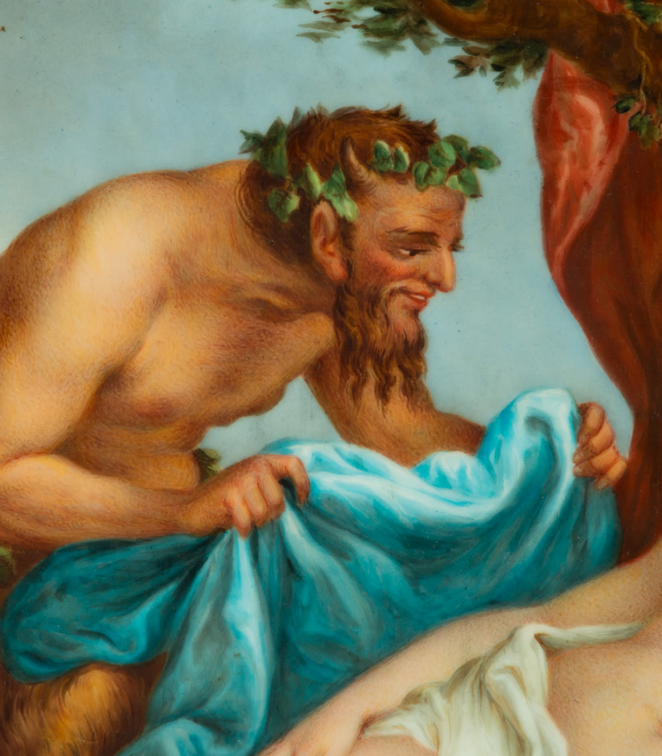 Faun Next to Venus - Hand-enamelled and signed Porcelain Plate, Royal KPMG, 19th century - Image 4 of 8