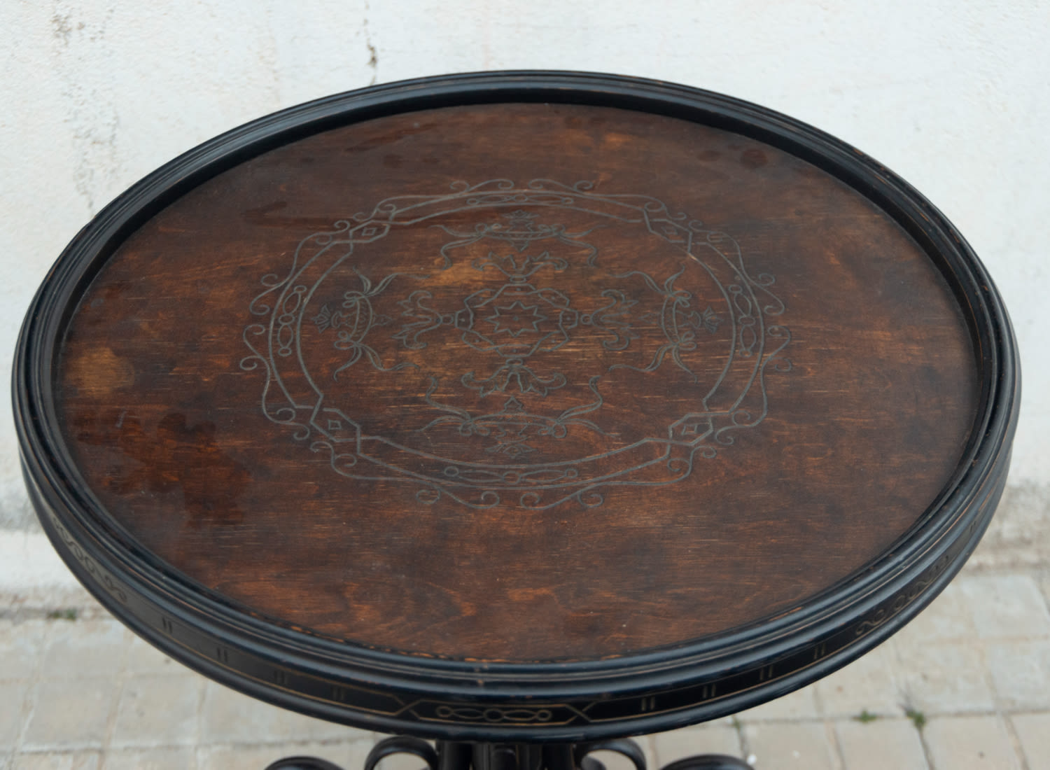 Art Nouveau table in ebonized wood, late 19th century - Image 2 of 4