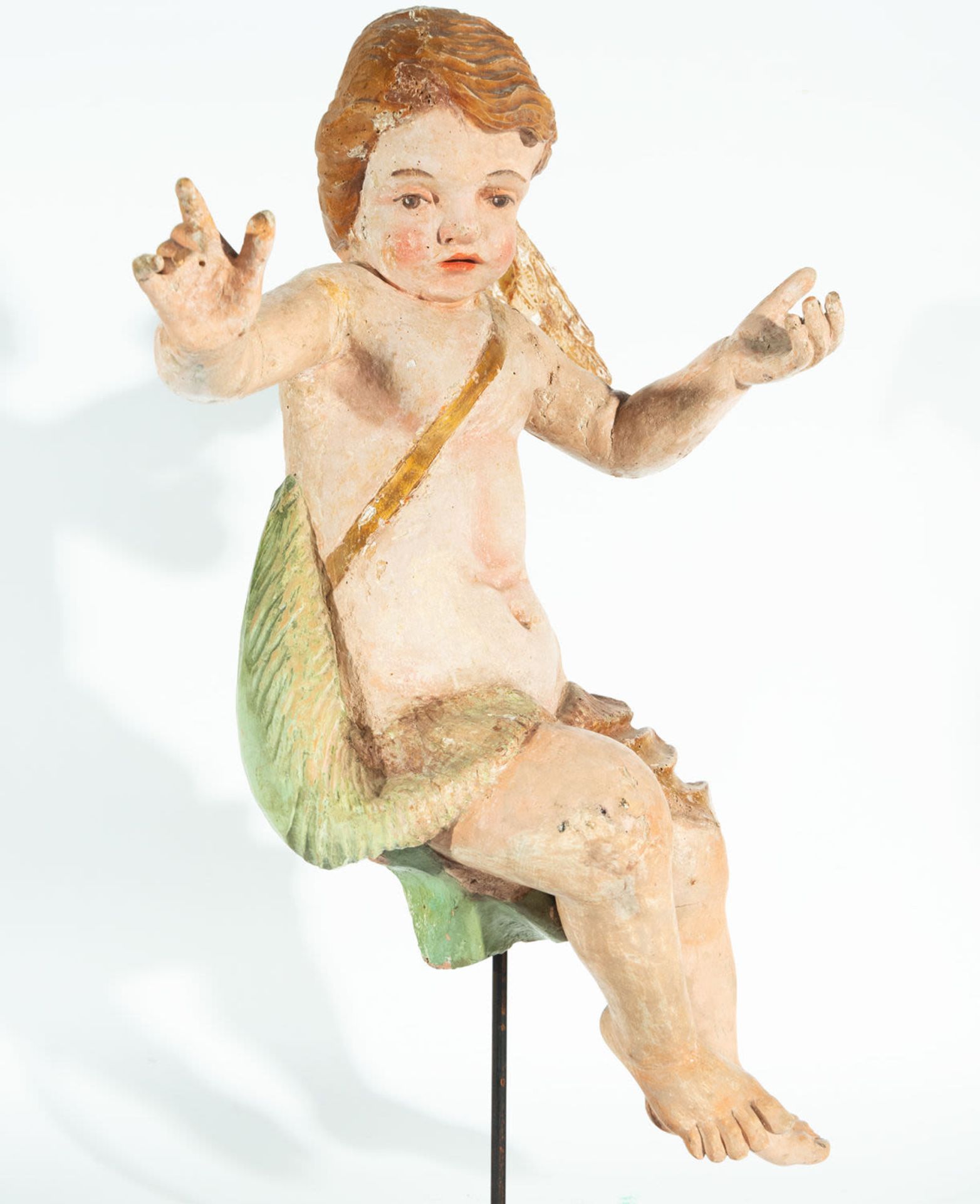 Angel in Polychrome Wood, Venice, Italy, 18th century - Image 3 of 4