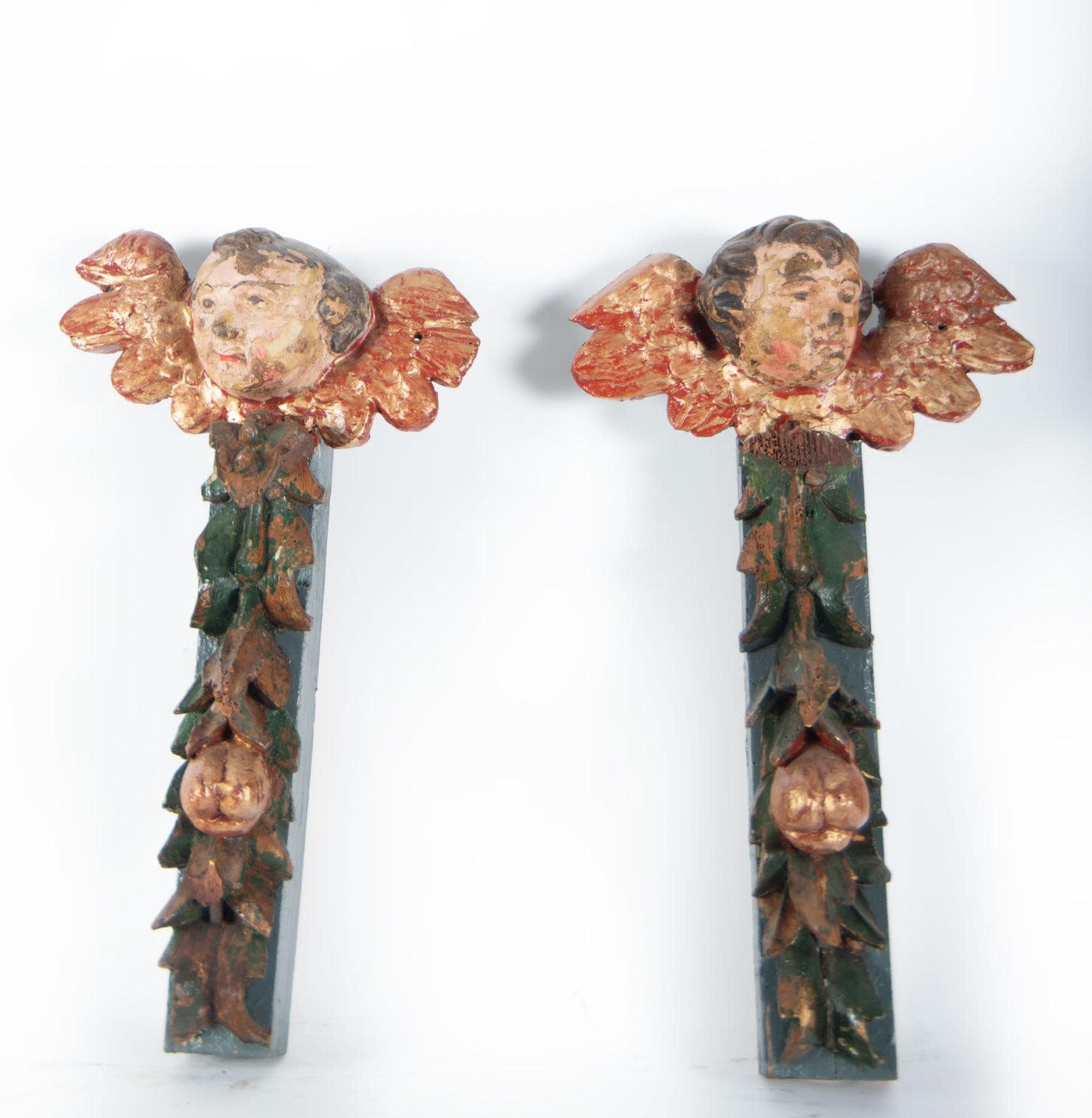 Pair of sconces for altarpiece of angels, Spain, 17th century
