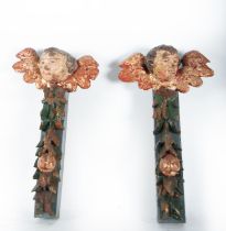 Pair of sconces for altarpiece of angels, Spain, 17th century