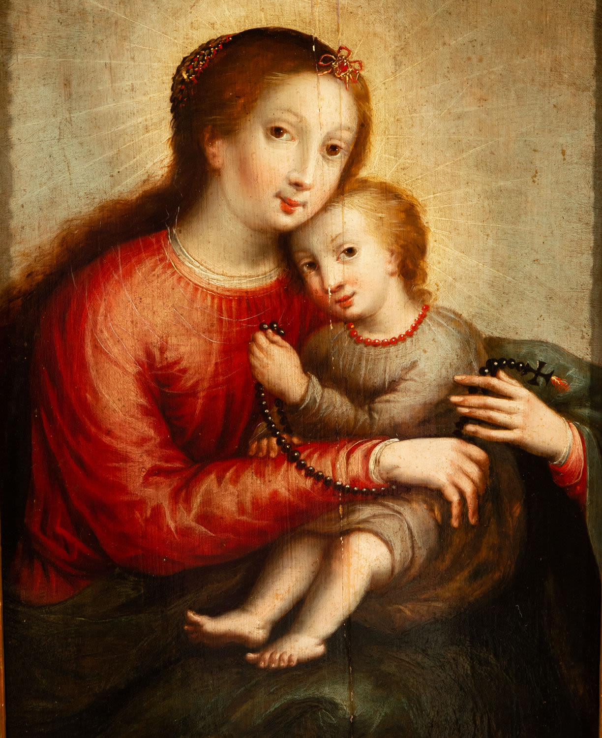 Virgin with Child in Arms, Italian Flemish school of the 16th century - Image 2 of 4