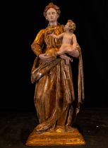 Spectacular sculpture in tabletop carving Virgin and Child Italian Romanist or Brabant, Renaissance 