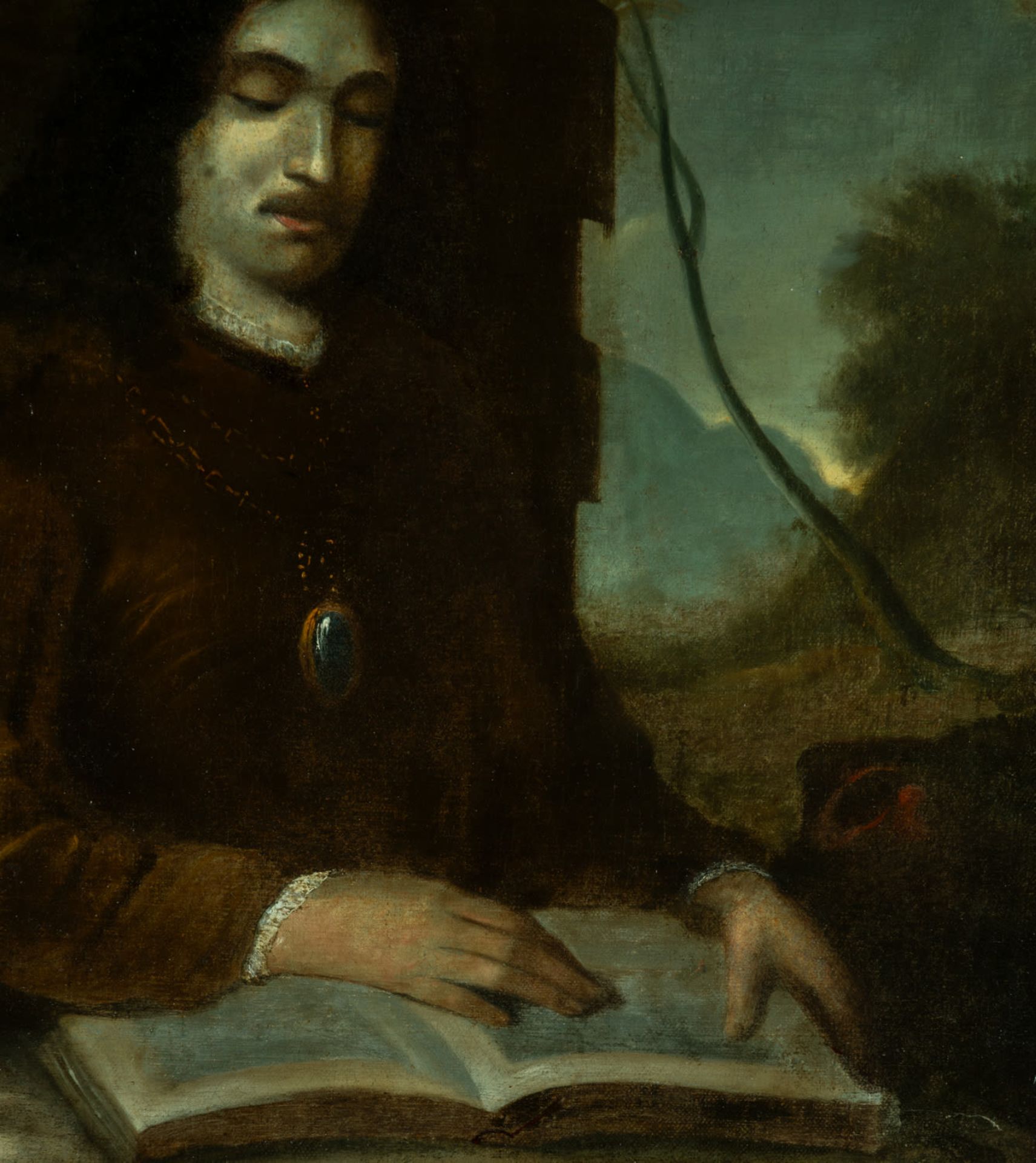 Half-length portrait of Noble Knight reading, old Spanish-Flemish school of the 17th century - Image 3 of 5