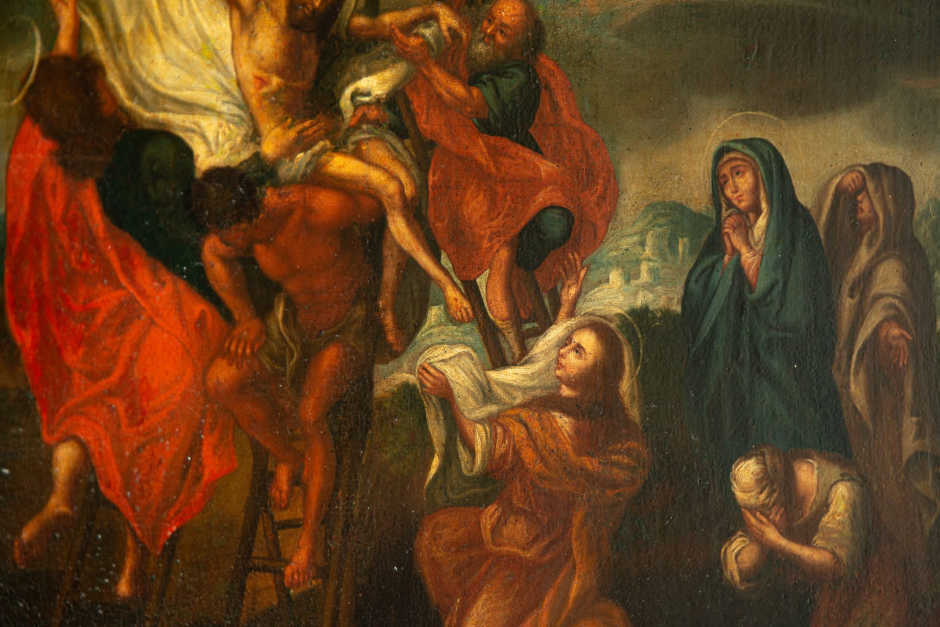 Jesus Descending from the Cross, Spanish school of the 17th century - Image 8 of 11