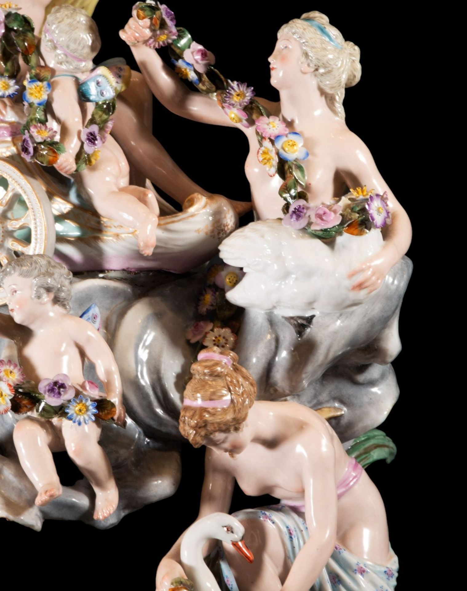 Important Group in German Meissen porcelain from the 19th century - Bild 8 aus 14
