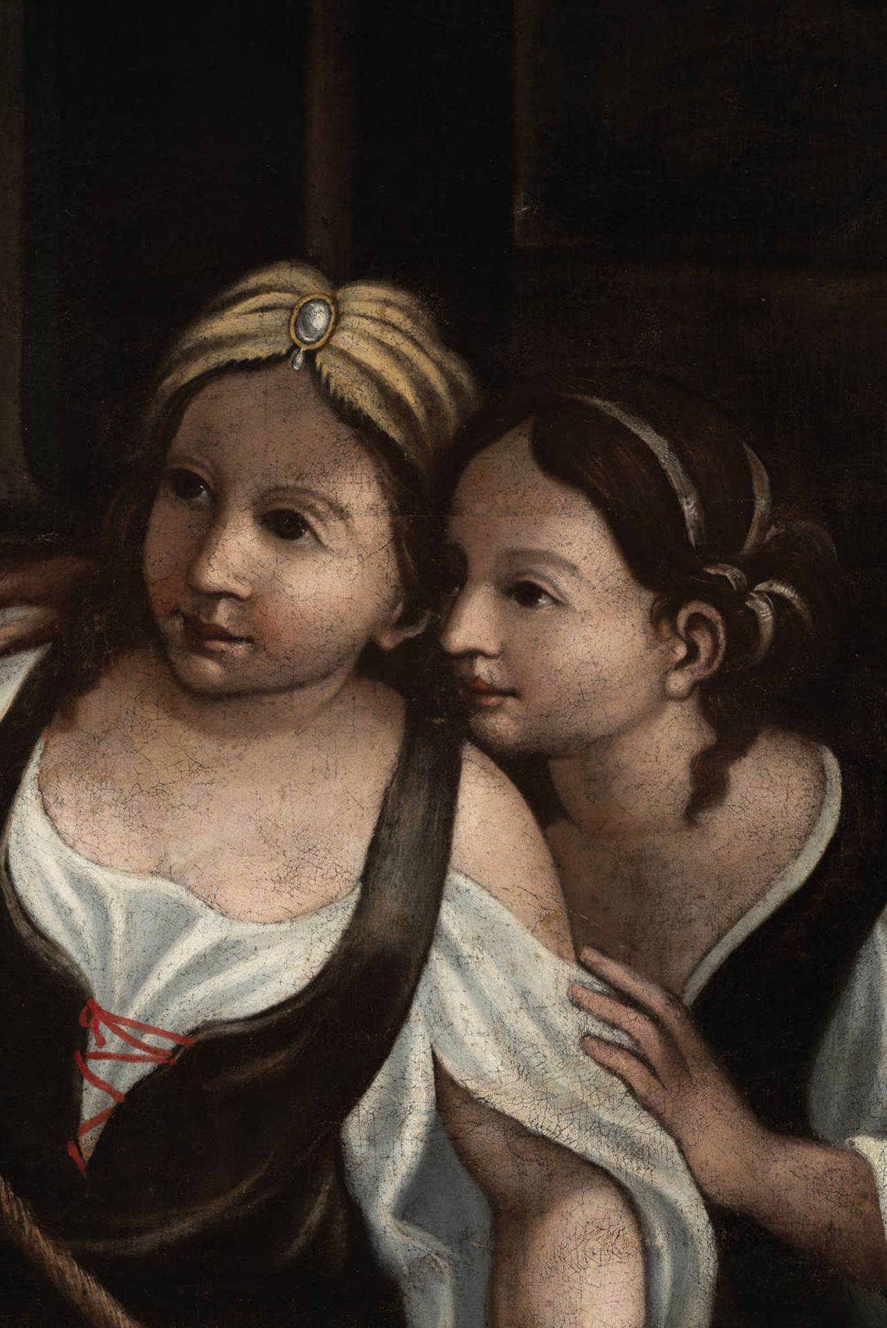Italian school of the seventeenth century. Girls in the stable. - Image 2 of 6