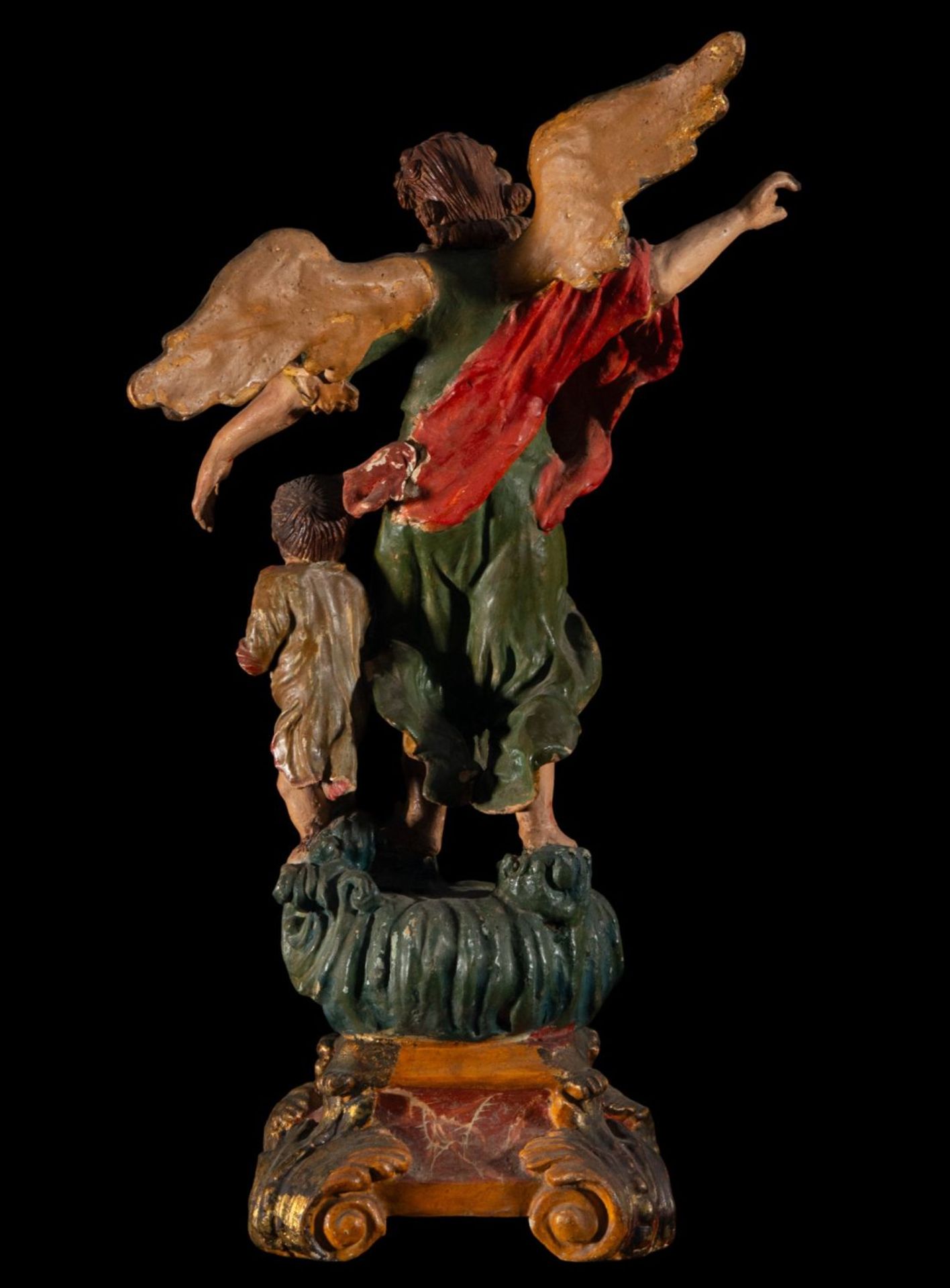 Archangel Saint Raphael next to Tobias in terracotta, Neapolitan baroque school of the 18th century, - Bild 9 aus 9