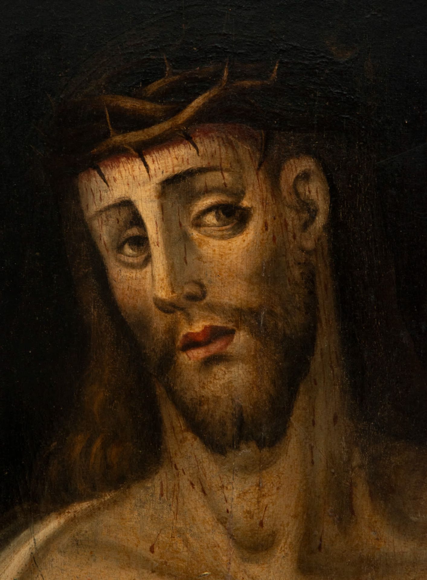 Captive Christ painted in oil on panel, Italo-Flemish Renaissance school from the beginning of the 1 - Bild 2 aus 4