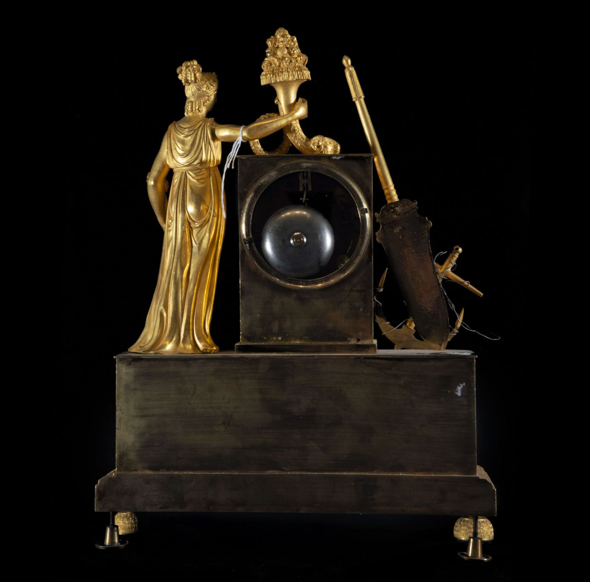 Important French Empire table clock in mercury-gilded bronze, French work from the 19th century - Bild 11 aus 11