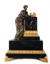 Large mantle clock representing the Goddess Venus, 19th century