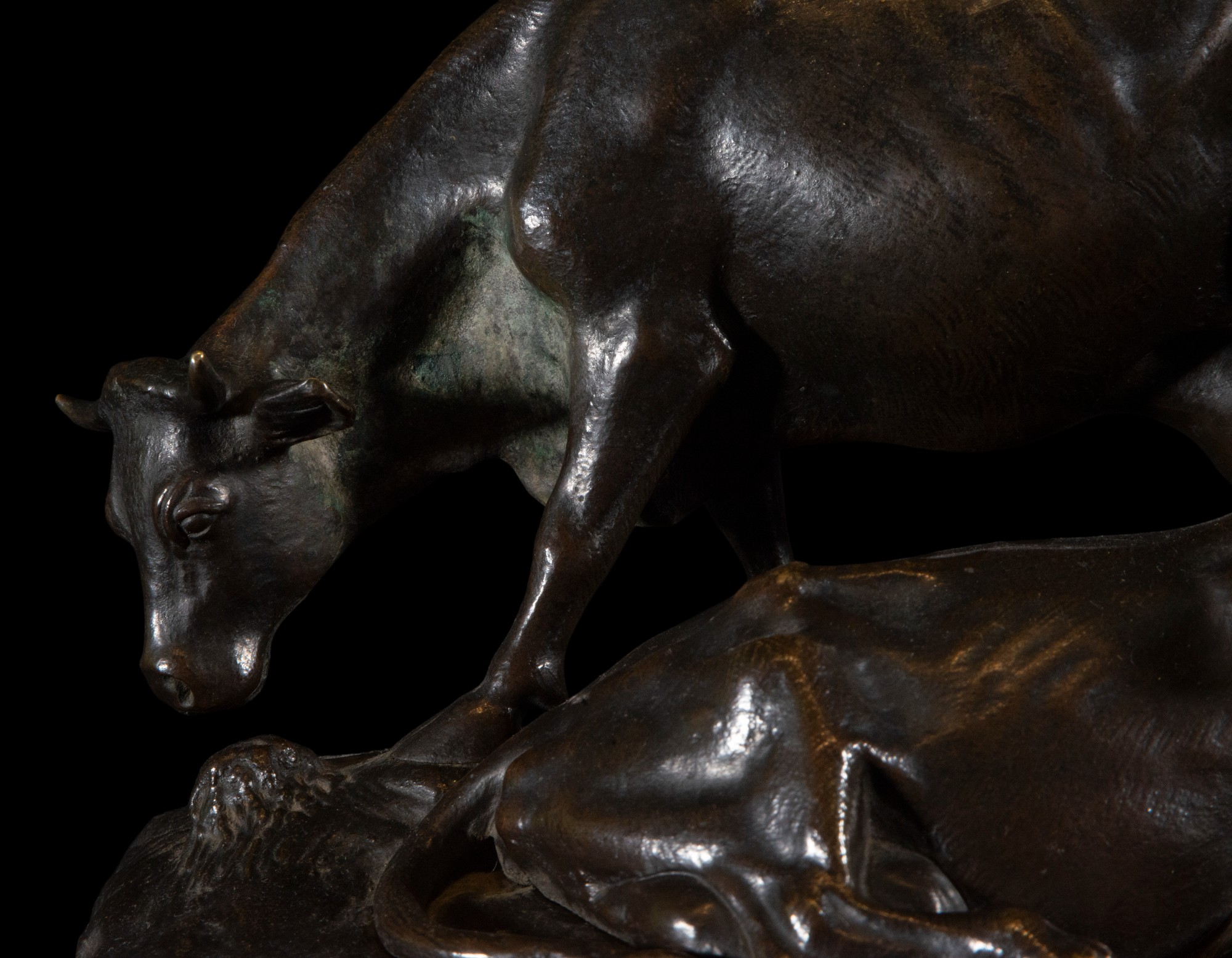 Pair of Bulls following models of the Italian Veneto Renaissance of the 16th century, possibly 18th  - Image 2 of 6