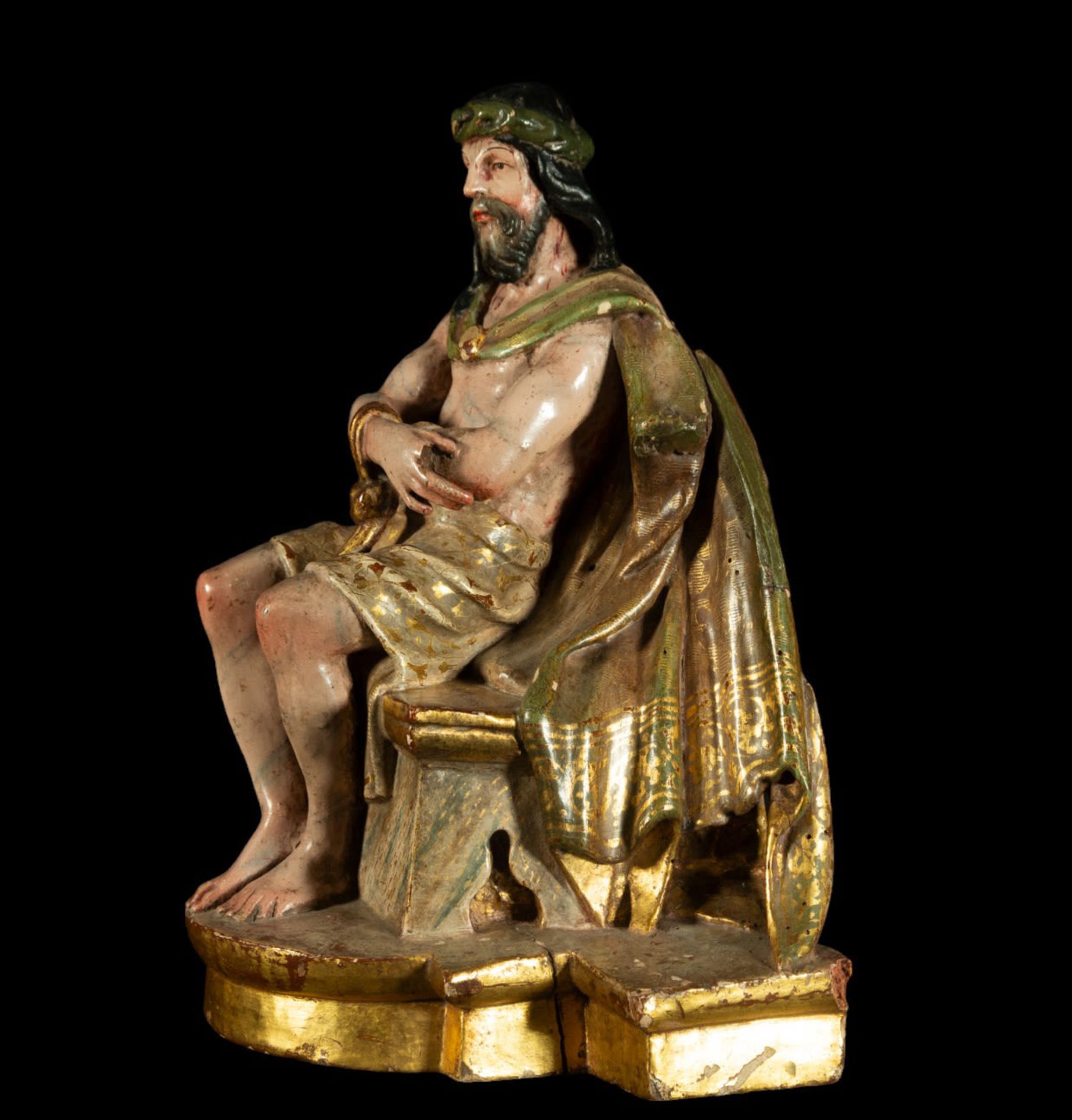 Important tabletop carving of Christ the Man of Sorrows, North Castile school, attributable to Berru - Bild 3 aus 6