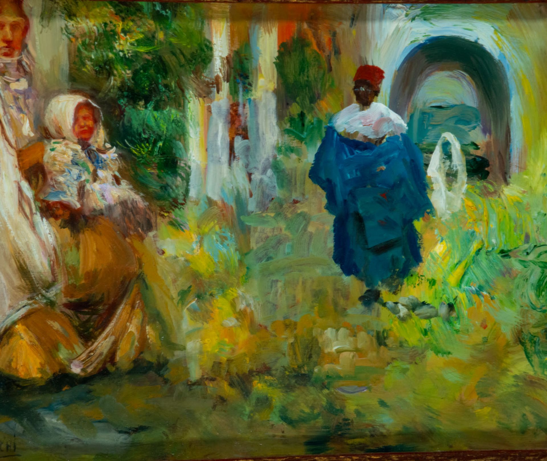 Orientalist Scene in the Interior of the Medina of Rabat, signed M. Bertuchi, Spanish school of the  - Bild 3 aus 6