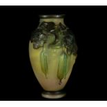 Exquisite Art Nouveau Gallé vase in blown glass and polychrome vitreous paste, 1900s - 1920s