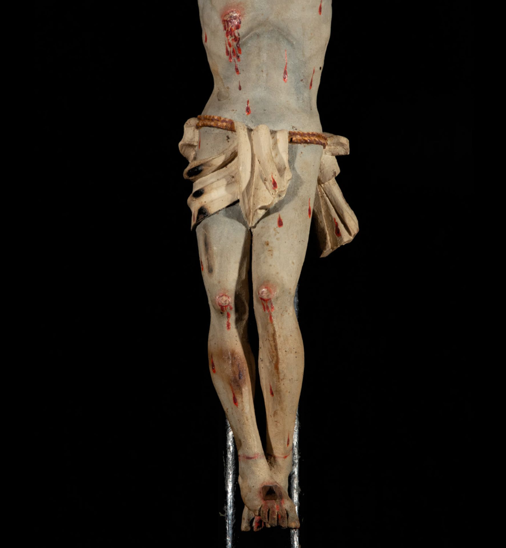 Expiring Filipino Christ in polychrome wood, 19th century Philippine colonial school - Image 3 of 8