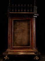 Beautiful Showcase or Niche for Italo Flemish carving in tortoiseshell and fruit wood from the 18th