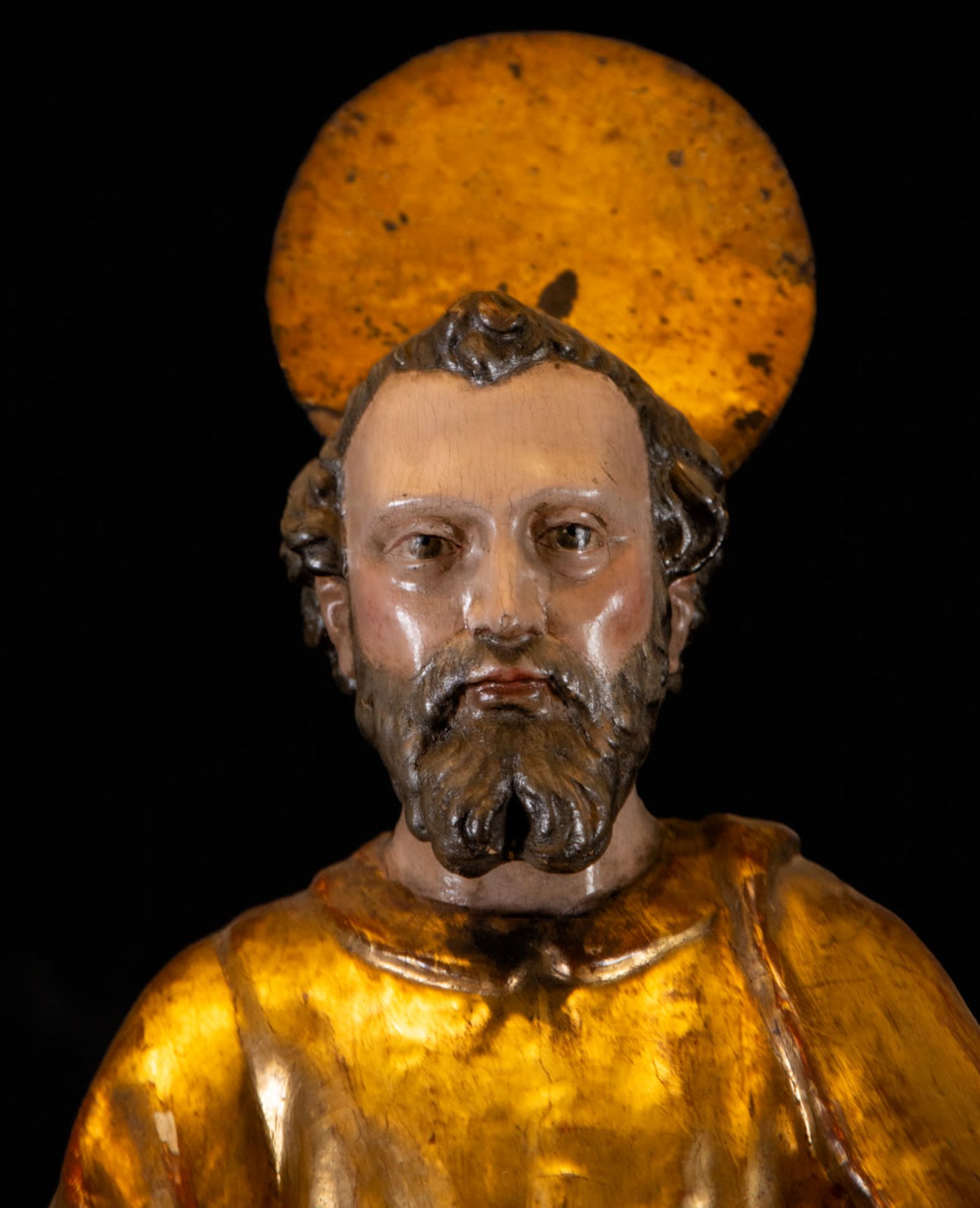 Sculpture of Saint Peter in gilded wood, Castilian school, 17th - 18th centuries - Bild 2 aus 4
