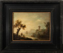 Gallant Scene on the Banks of a Lake, Italo-Flemish school of the 18th century