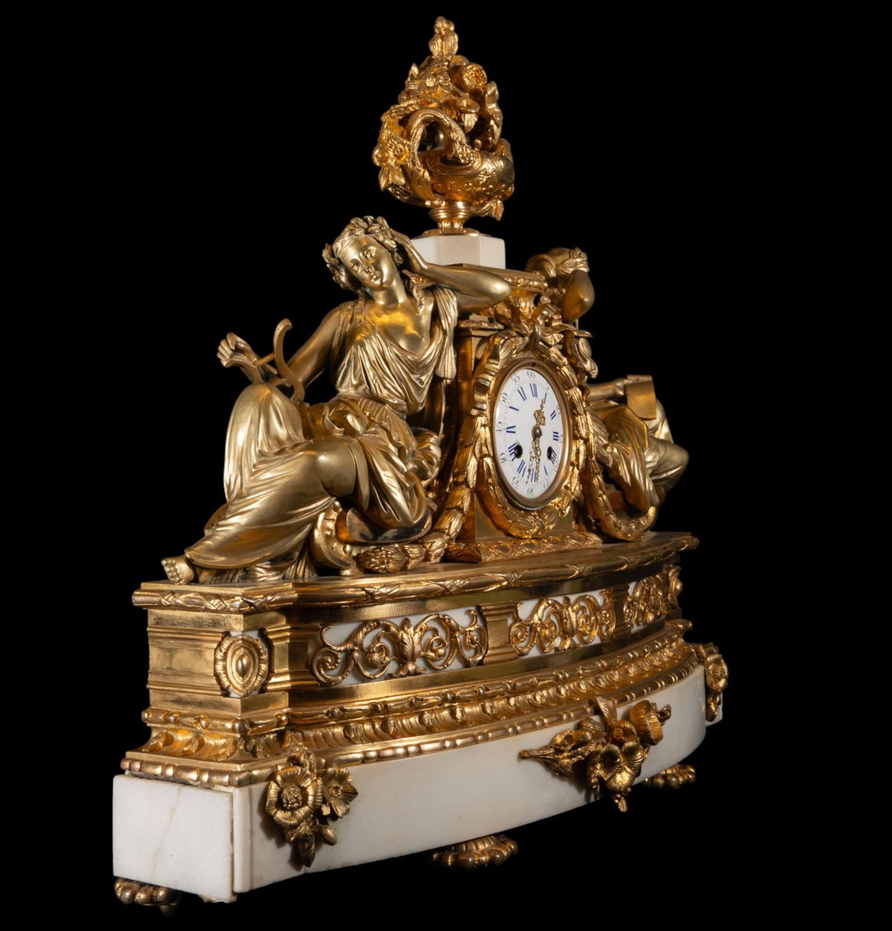 Beautiful and Monumental French Garrison Napoleon III in gilded bronze from the 19th century and whi - Image 11 of 14