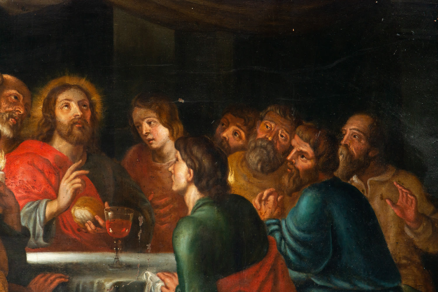 Christ Blessing the Bread, 17th century Italian school - Image 4 of 4