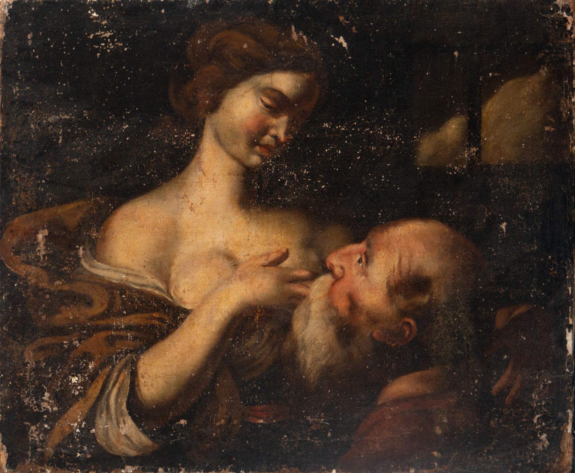 Roman Charity, Bolognese school of the 17th century