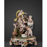 Important Group in German Meissen porcelain from the 19th century