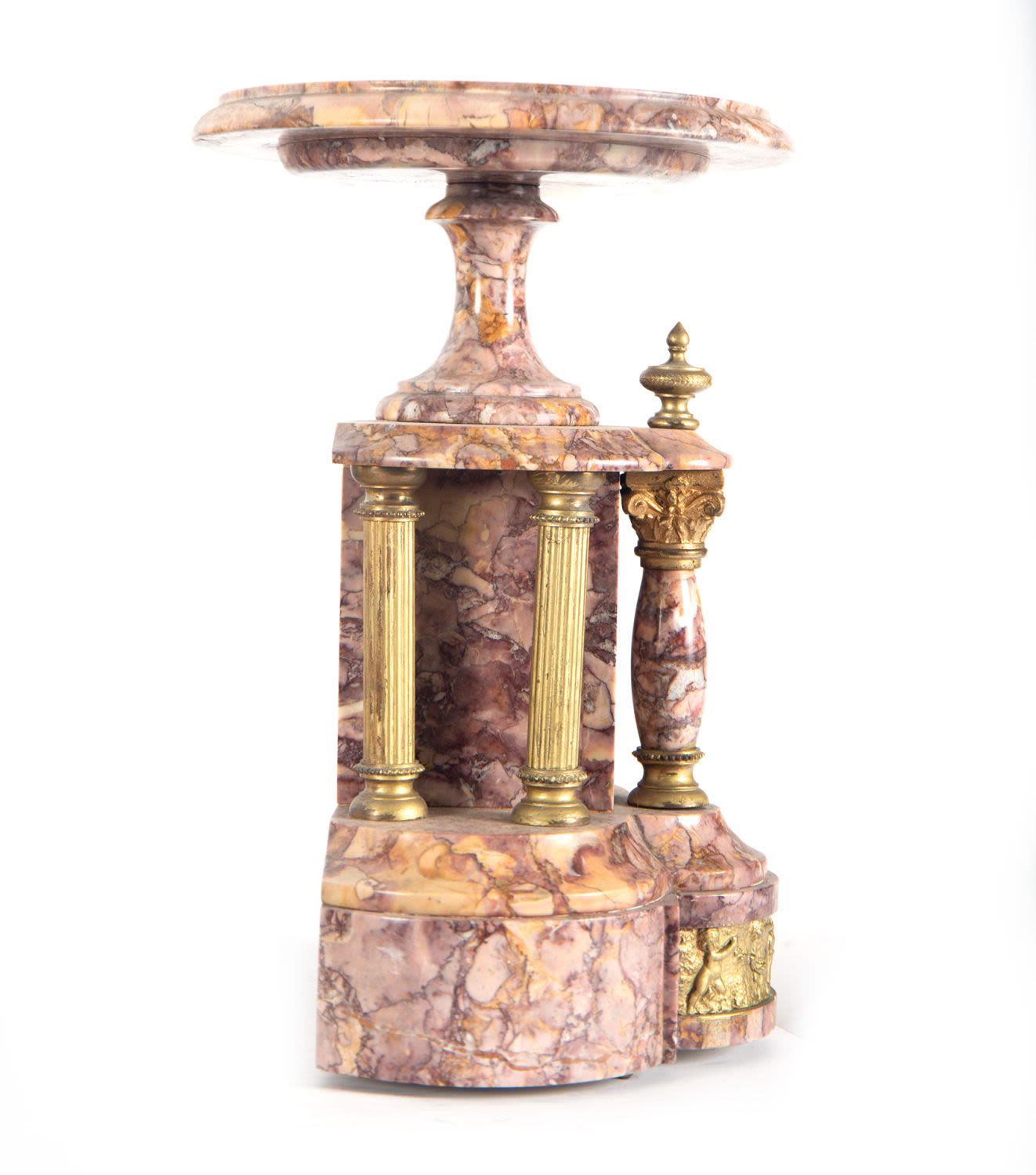 garniture in pink marble and gilt bronze, with mercury pendulum - Image 10 of 13